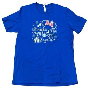 Disney Theme Making Memories Adult XL Blue T-shirt Bella + Canvas
